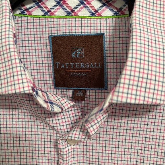 Tattersall London button front shirt 16 34/35 - Picture 3 of 5